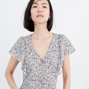 Madewell Carmelina Flutter-Sleeve Top